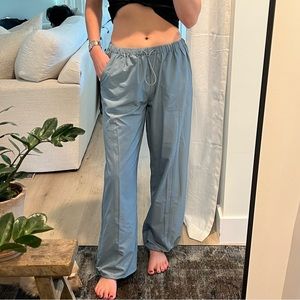 Blue Nylon Pants